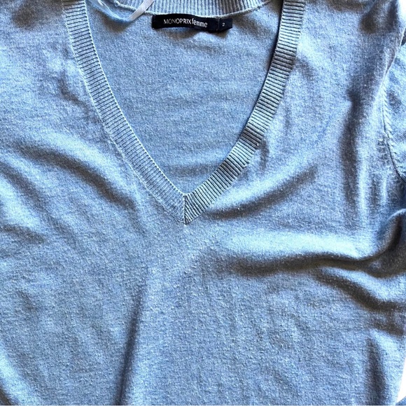 Baby blue V-neck sweater - Picture 6 of 6